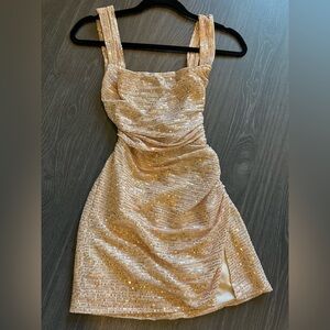 Lucy in the Sky Gold Sequin Prom Dress